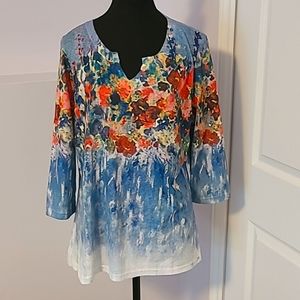 Tunic style FLJ ladies top, sz L.